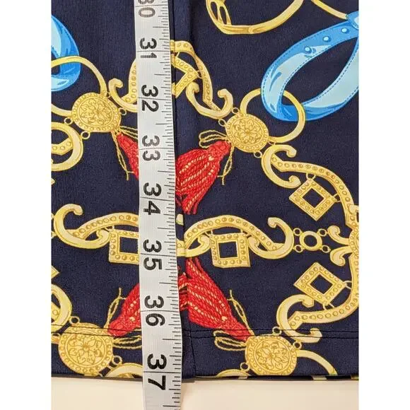 J. McLaughlin Sophia Dress Equestrian Ribbon Chain Size M Catalina Cloth - Picture 6 of 6